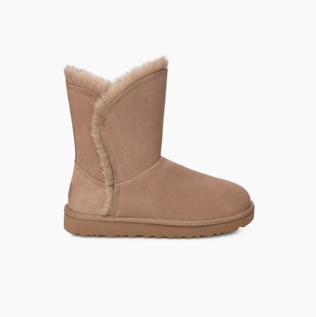 UGG Classic Short Fluff High-Low - Boots Dame - Khaki (NO-S752)